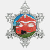 Patriotic Barn Tin Sneeuwvlok Ornament (Voorkant)