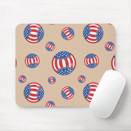 Patriotic Baseball Mousepad Muismat (Met muis)