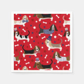 Patriotic Basset Hound Napkins Servet (Voorkant)