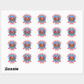 Patriotic Basset Ronde Sticker (Vel)