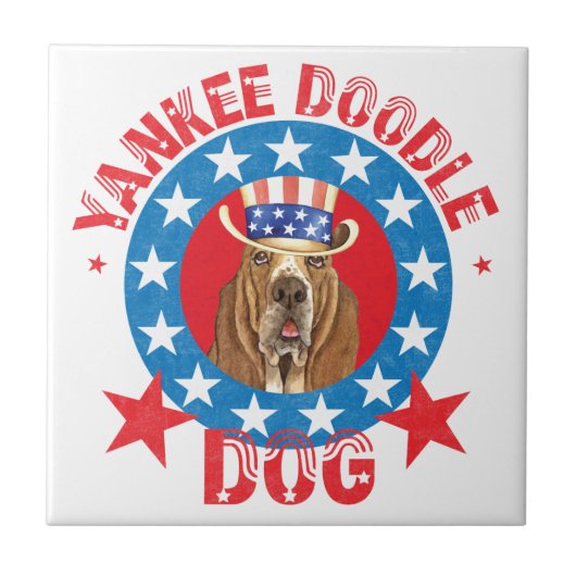 Patriotic Basset Tegeltje (Voorkant)