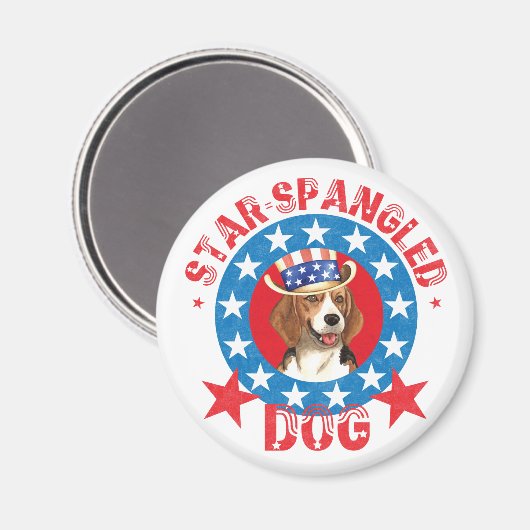 Patriotic Beagle Magneet (Voorkant / Achterkant)