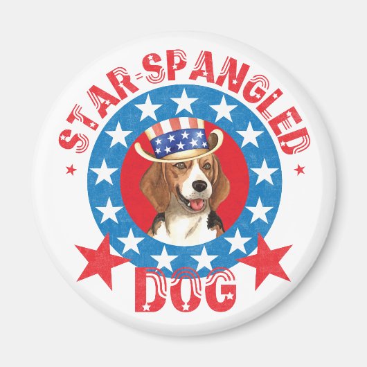 Patriotic Beagle Magneet (Voorkant)