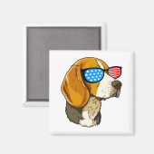 Patriotic Beagle Magneet (Voorkant / Achterkant)