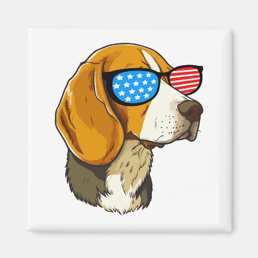 Patriotic Beagle Magneet (Voorkant)
