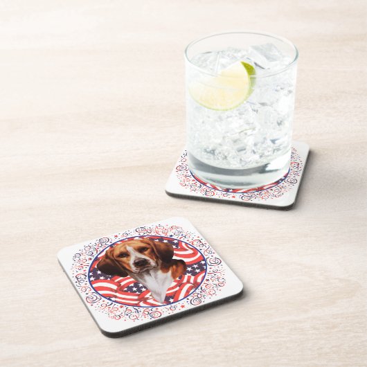 Patriotic Beagle Onderzetter (Rechterzijde)