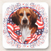 Patriotic Beagle Onderzetter (Voorkant)