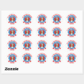 Patriotic Beagle Ronde Sticker (Vel)
