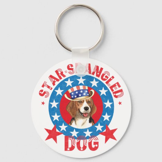Patriotic Beagle Sleutelhanger (Voorkant)