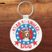 Patriotic Beagle Sleutelhanger (Voorkant)