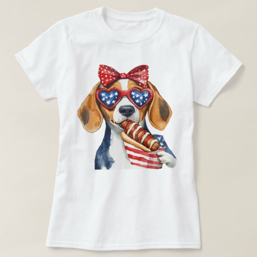 Patriotic Beagle T-shirt (Design voorkant)