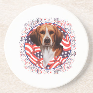 Patriotic Beagle Zandsteen Onderzetter