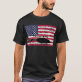 Patriotic Bell 407 helikopter Amerikaanse vlag T-S T-shirt (Voorkant)