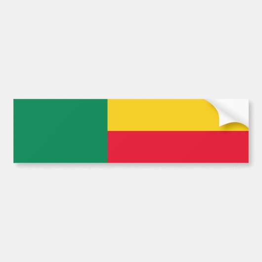Patriotic Benin Flag Bumpersticker (Voorkant)