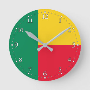 Patriotic Benin Flag Ronde Klok