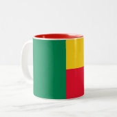Patriotic Benin Flag Tweekleurige Koffiemok (Voorkant links)