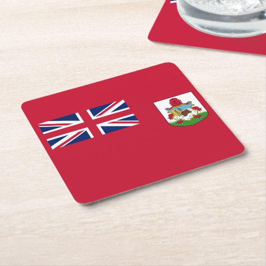 Patriotic Bermuda Flag Kartonnen Onderzetters (Schuin)