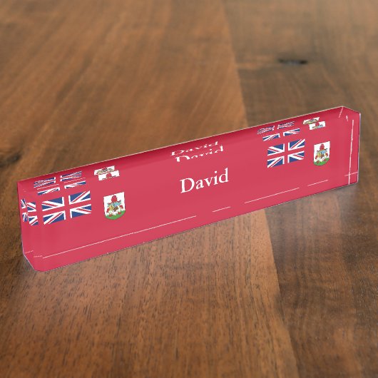 Patriotic Bermuda Flag Naambordje (Zijkant)