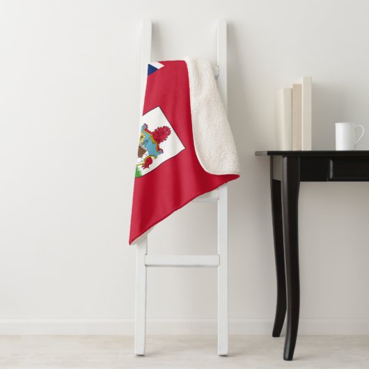 Patriotic Bermuda Flag Sherpa Deken (In situ)