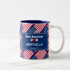 Patriotic BEST AMERICAN MOM Tweekleurige Koffiemok