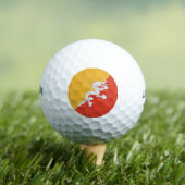 Patriotic Bhutan Flag Golfballen (Insitu Shirt)