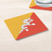 Patriotic Bhutan Flag Kartonnen Onderzetters (Schuin)