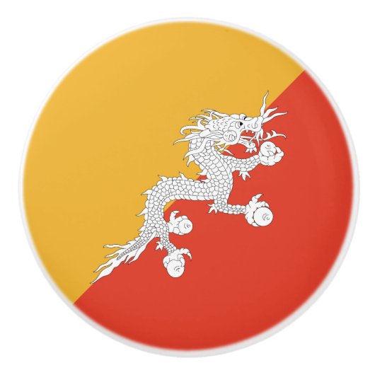 Patriotic Bhutan Flag Keramische Knop (Voorkant)