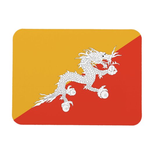 Patriotic Bhutan Flag Magneet (Horizontaal)