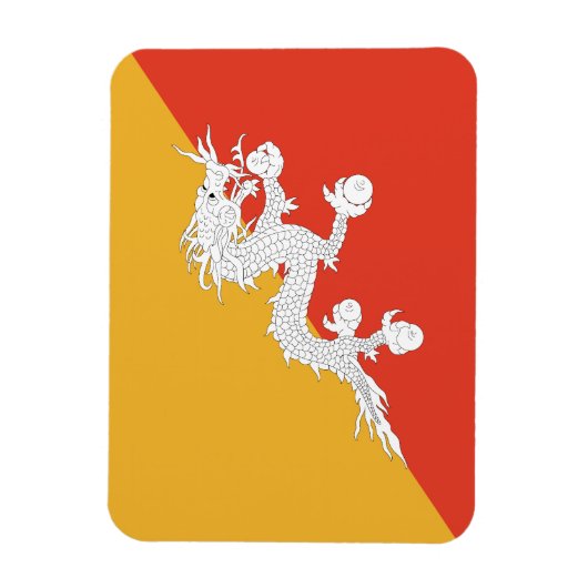 Patriotic Bhutan Flag Magneet (Verticaal)