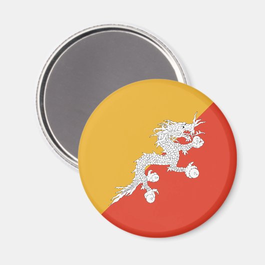 Patriotic Bhutan Flag Magneet (Voorkant / Achterkant)