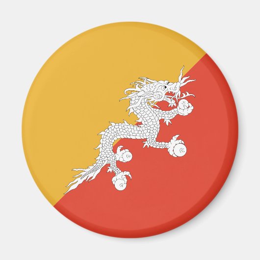 Patriotic Bhutan Flag Magneet (Voorkant)