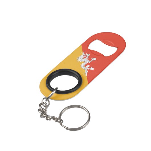 Patriotic Bhutan Flag Mini Flessenopener (Achterkant Gekanteld)