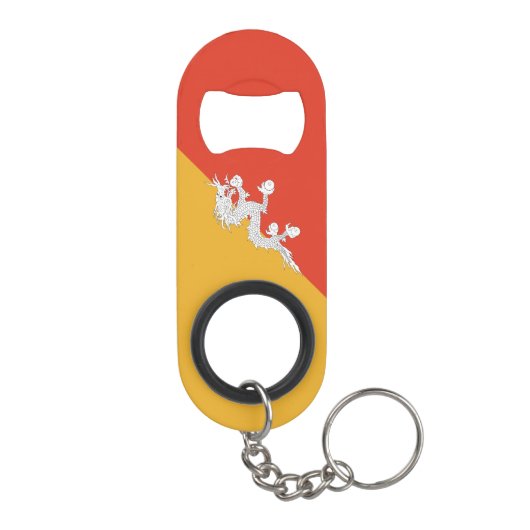 Patriotic Bhutan Flag Mini Flessenopener (Achterkant)
