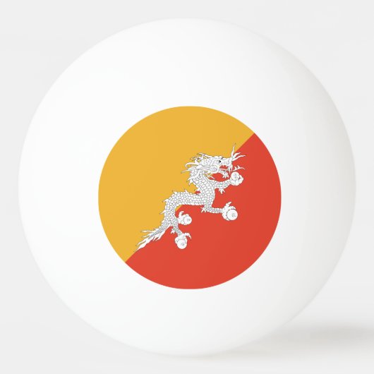 Patriotic Bhutan Flag Pingpongbal (Achterkant)