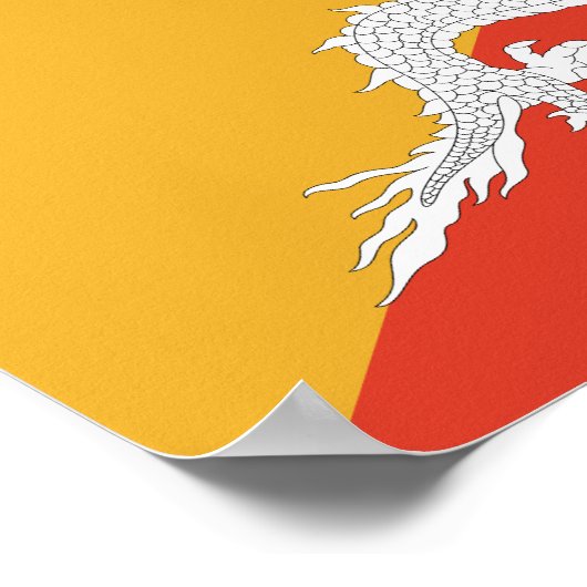 Patriotic Bhutan Flag Poster (Hoek)