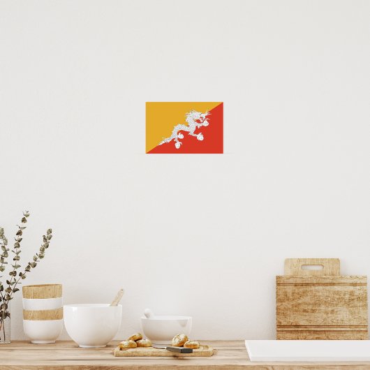 Patriotic Bhutan Flag Poster (Keuken)