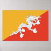 Patriotic Bhutan Flag Poster (Voorkant)