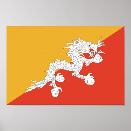 Patriotic Bhutan Flag Poster (Voorkant)