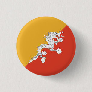Patriotic Bhutan Flag Ronde Button 3,2 Cm