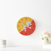 Patriotic Bhutan Flag Ronde Klok (Huis)