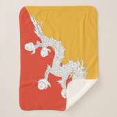 Patriotic Bhutan Flag Sherpa Deken (Voorkant)