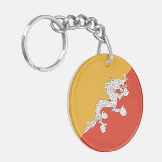 Patriotic Bhutan Flag Sleutelhanger (Voorkant Links)