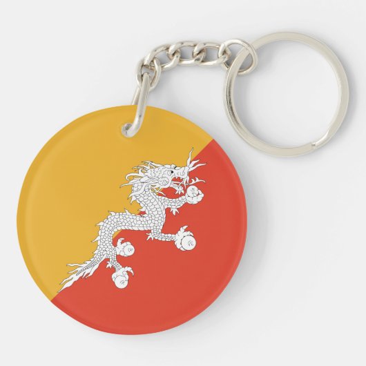 Patriotic Bhutan Flag Sleutelhanger (Achterkant)