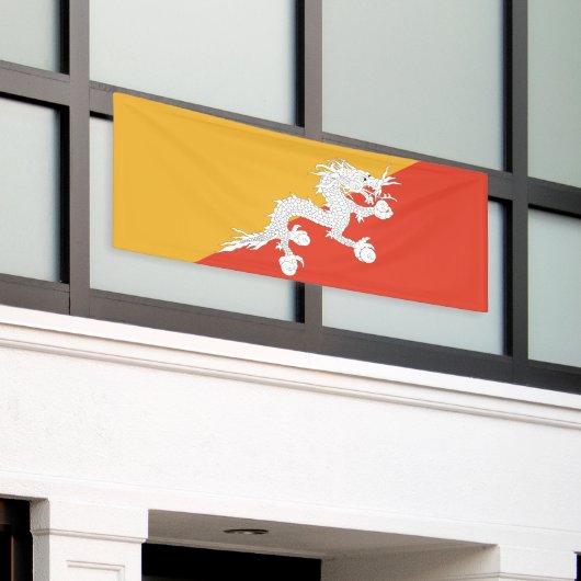 Patriotic Bhutan Flag Spandoek (Buitenkant Gebouw)