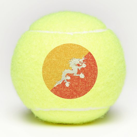 Patriotic Bhutan Flag Tennisballen (Voorkant)