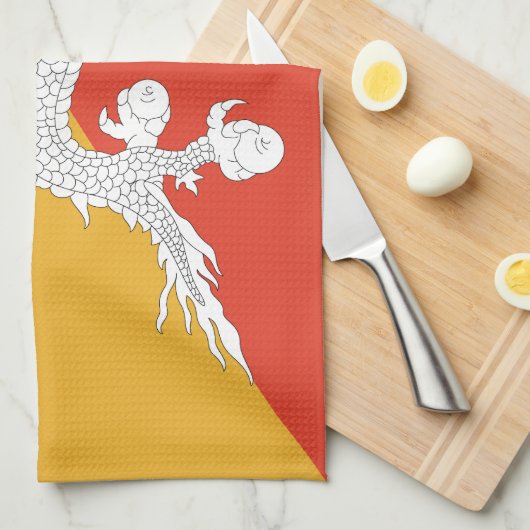 Patriotic Bhutan Flag Theedoek (Quarter Fold)