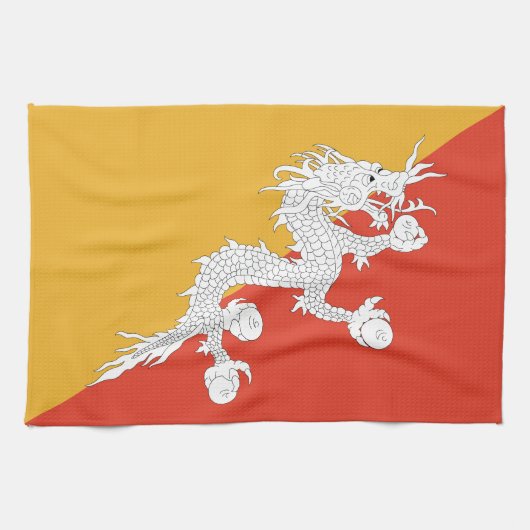 Patriotic Bhutan Flag Theedoek (Horizontaal)