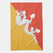 Patriotic Bhutan Flag Theedoek (Verticaal)