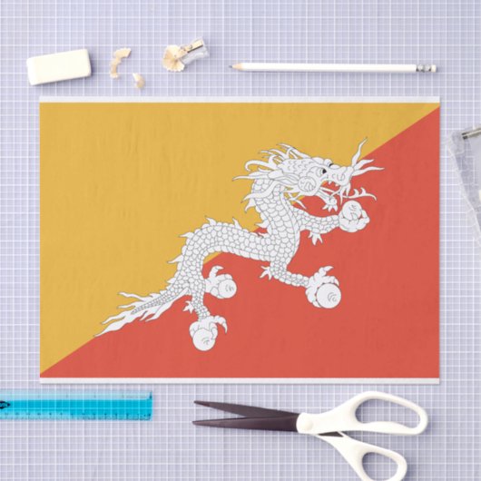 Patriotic Bhutan Flag Tissuepapier (Craft)