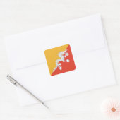 Patriotic Bhutan Flag Vierkante Sticker (Envelop)